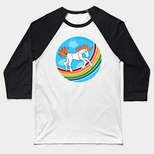 Rainbow Unicorn v1 — Dancing Uniquorn Illustration series Baseball T-Shirt